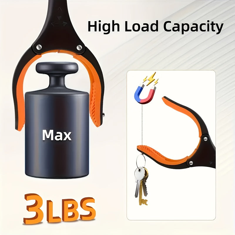 Outil de préhension pliable 32 ", mâchoires rotatives 360° et pointe magnétique, léger, idéal ramassage, accessible aux personnes âgées.