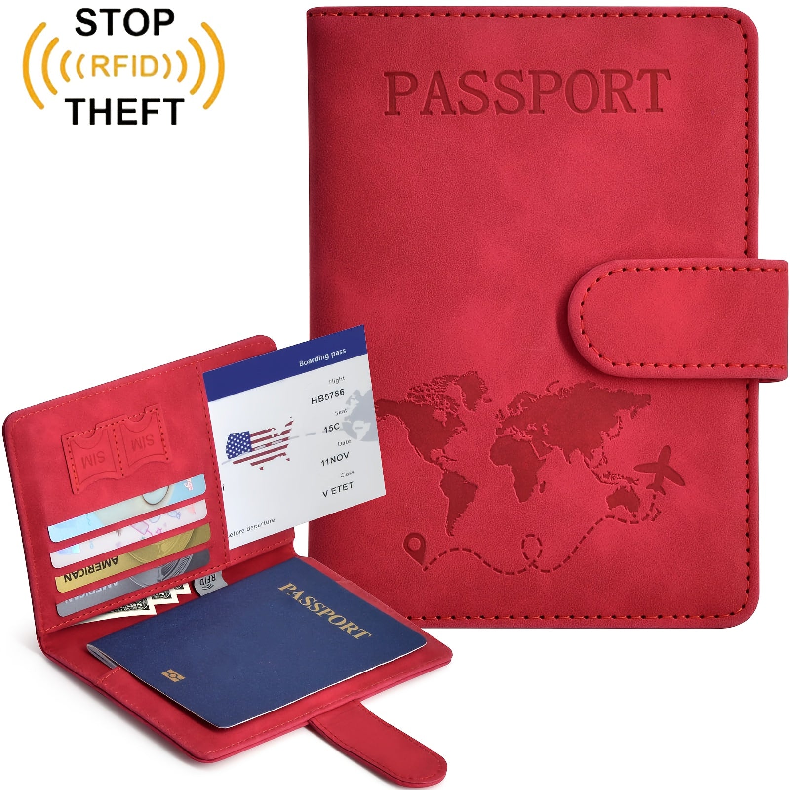 Porte-passeport élégant et pratique Protège vos documents de voyage, compact et facile à transporter, parfait pour déplacements et voyages internationaux.
