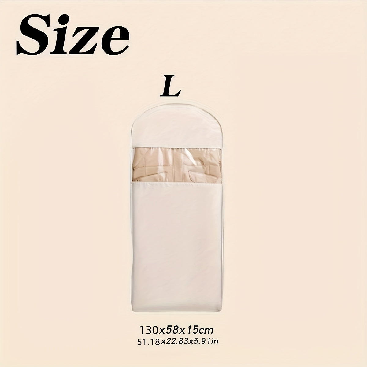 Housse suspendue compressible robuste avec fenêtre transparente, fermeture éclair et gain de place, idéale pour costumes, manteaux et vestes à domicile ou en voyage.