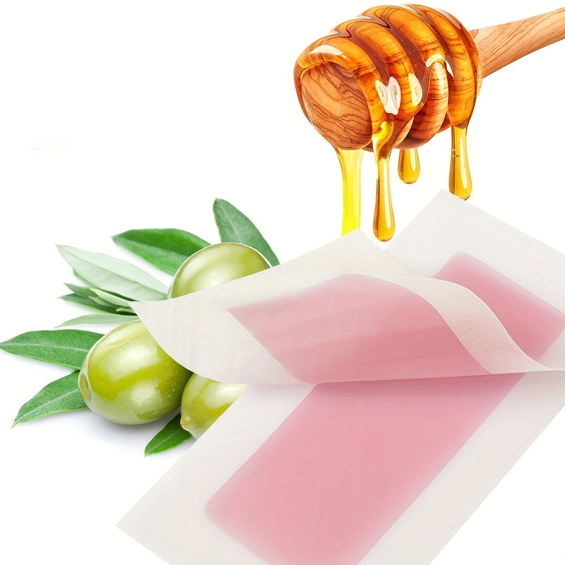 20pcs Waxkiss Hair Removal Strips for Lips, Beard, Eyebrows &amp; High Bikini Lines - Gentian &amp; Nettle Blend, Aloe/Rose/Lemon Scent, Multi-Use Summer Wax Paper, 20 Count, Fragrance, All Light Beige Types