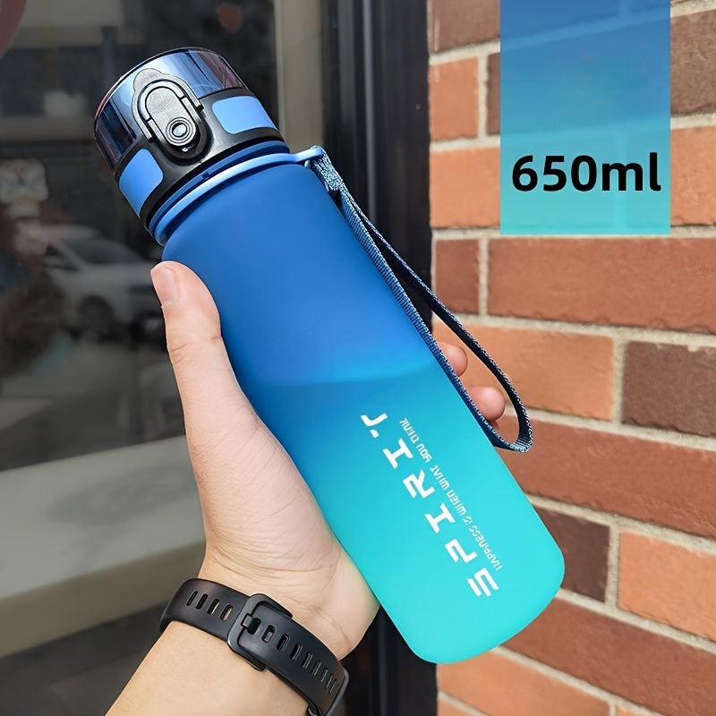 1pc 21.98oz/33.81oz Portable Sports Fitness Travel Water Bottle, Gradient Plastic Drinking Bottle For Men &amp; Women