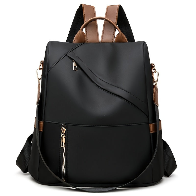 Women's Large Capacity Soft Backpack with Nylon - / Solid Color Bookbag, Commuter, Travel &amp; Laptop Carrier (Zipper Closure, Practical Pockets)