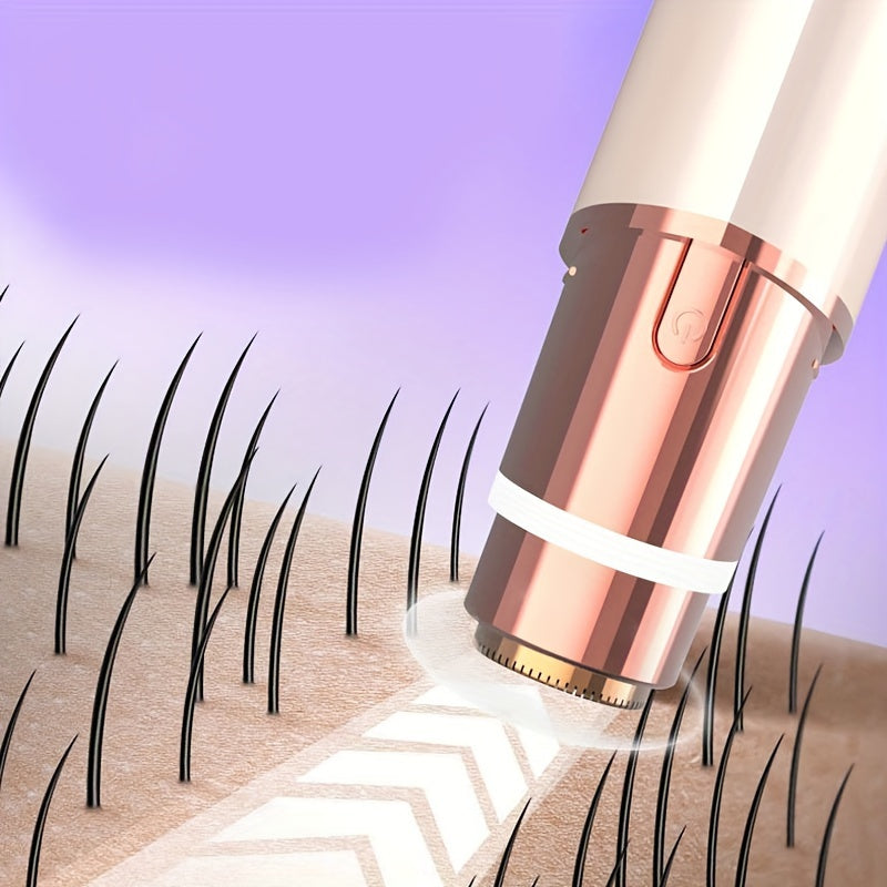 Épilateur visage LED indolore pour femmes, enlève poils du visage, lèvre supérieure, menton, bikini et duvet fin facilement.