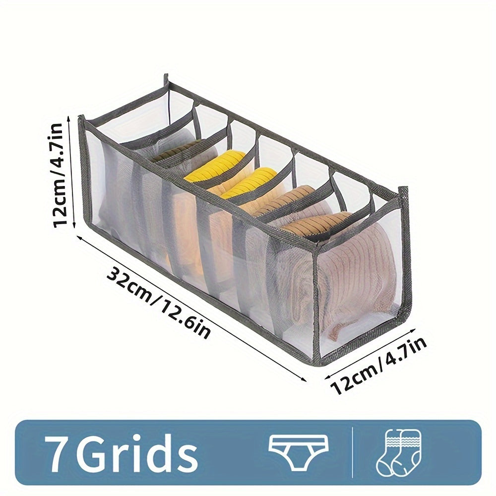3-Pack Elegant Non-Woven Fabric Mesh Storage Bins, Foldable Underwear and Pants Organizer for Closet, Space-Saving Drawer Divider for Jeans and Apparel