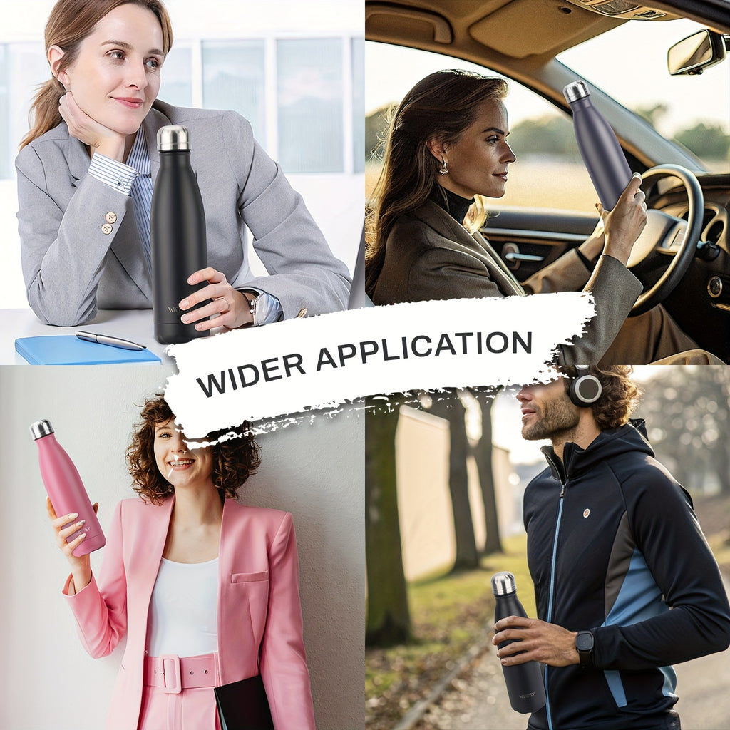 1pcs WATERSY 500ml/17oz Stainless Steel Drinking Bottle - Travel Thermal Flask - BPA-Free - Water Bottle, Stainless Steel Drinking Bottle - 24 Hours Cold &amp; 12 Hours Warm - Leak-Proof - Thermal Sport Bottles, 2 sealing rings a