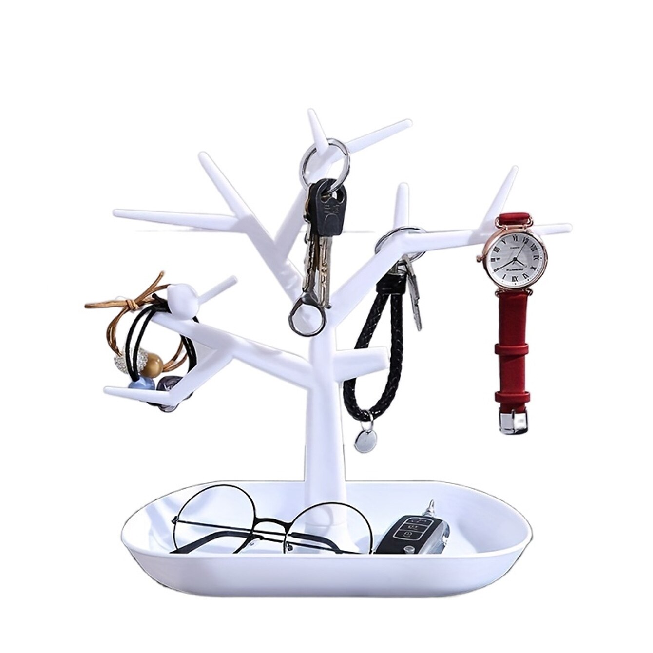 1pc Tree Hanger Creative Necklace Jewelry Necklace Bracelet Jewelry Display Rack Creative Earrings Ring Storage Rack, Jewelry Towers