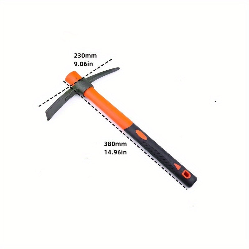 مجرفة معدنية مصنوعة يدويًا بمقبض من عشب الخيزران - مجرفة كبيرة ذات طرف مسطح للبستنة ومسح الأراضي والبناء، أداة خارجية متينة للحفر والتسوية وتنعيم الحواف، أداة للحديقة، قبضة مريحة، هيكل قوي