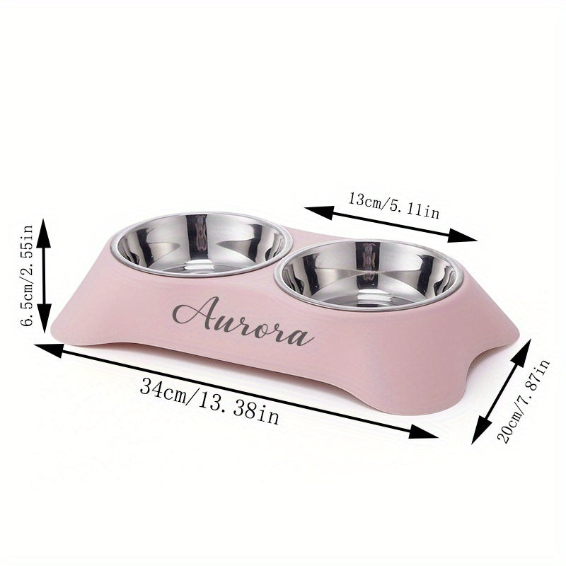 (Customized) Personalized 1pc, dual-use pet bowl, dual-use eating and drinking, neck protection, suitable for cats, dogs and other pet eating utensils, Pet Feeding Bowl, Dualpurpose Pet Dish, Ergonomic Pet Dish, Spillproof De