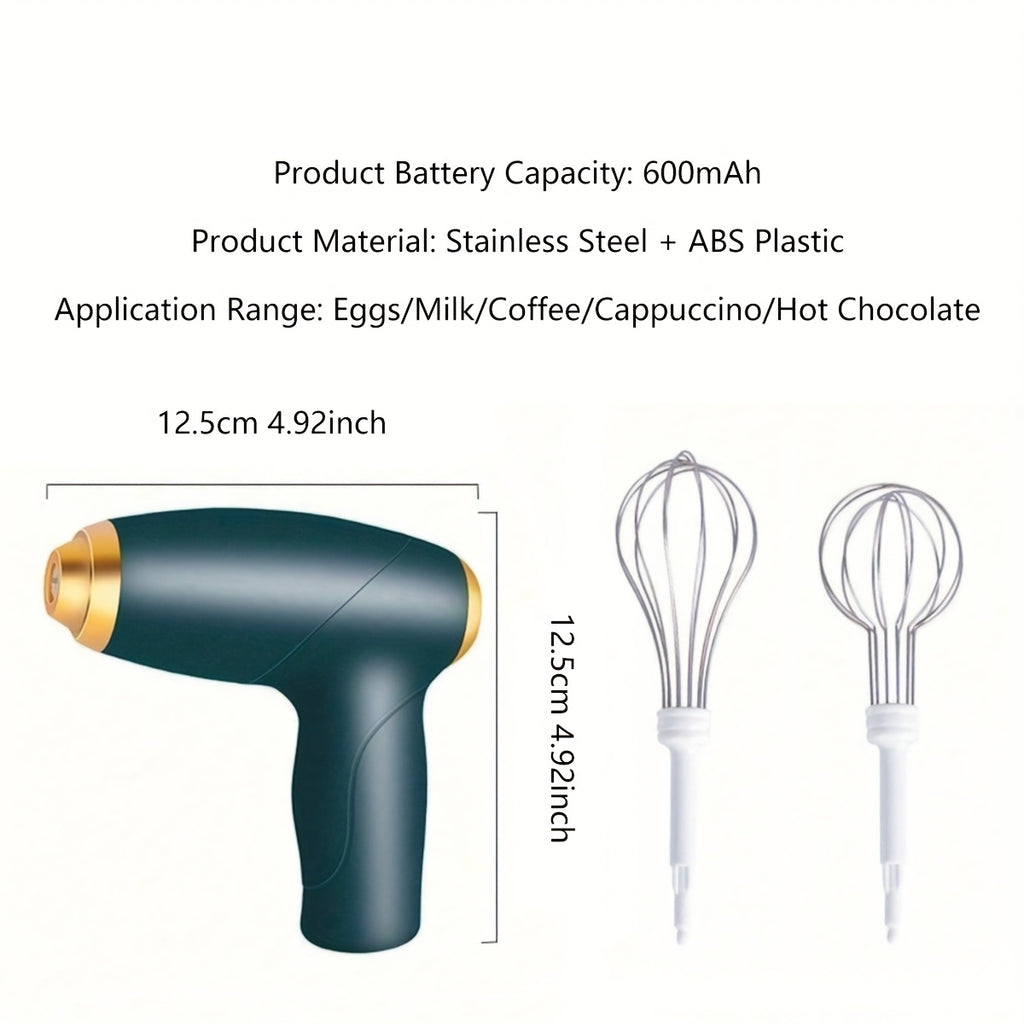 Handheld Electric Eggbeater &amp; Whisk - USB Rechargeable, Cordless, Portable, Lightweight, Easy-to-Use Hand Mixer for Baking Cakes, Muffins - Ideal for Home Bakers &amp; Professionals, Cake Mixing, Muffin Preparation, Compact Design