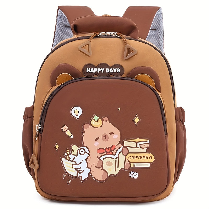 Cute Capybara Pattern Backpack - Large Capacity, Lightweight &amp; Stylish, Adjustable Straps, Durable Lining, Perfect for School, Travel &amp; Outings, Capybara Accessorie