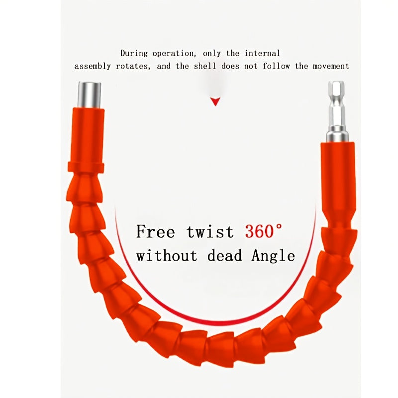 1pc Electric Drill Universal Joint - Orange, Universal Soft Shaft, Electric Screwdriver Drill Bit Extension Holder, Hand Drill Connecting Rod, Multi-functional Flexible Drill Bit Holder - For DIY Enthusiasts &amp; Professionals -