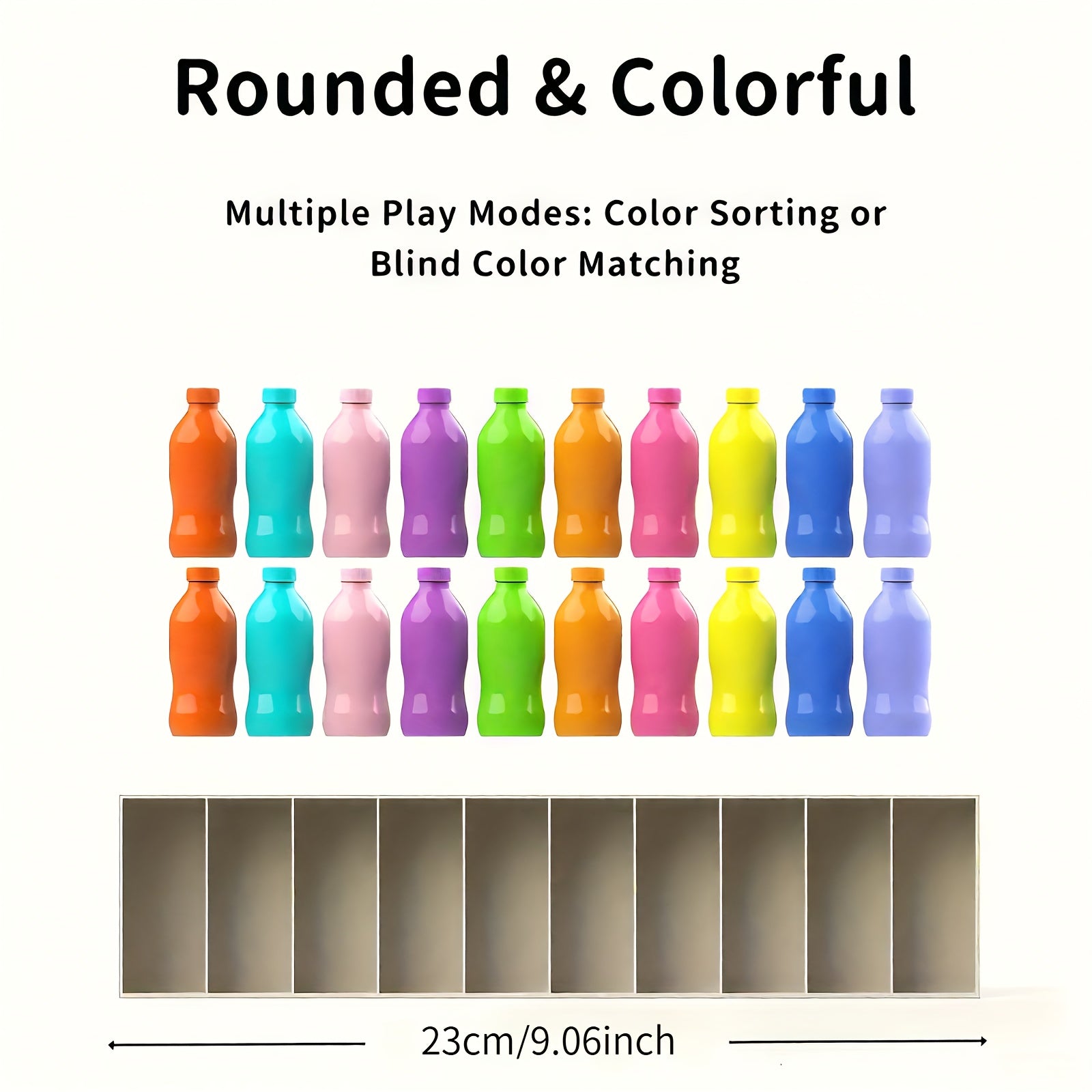 20 bouteilles colorées, 10 couleurs, jeu de devinette à deux joueurs, stimule mémoire et logique, idéal pour fêtes et activités en famille.