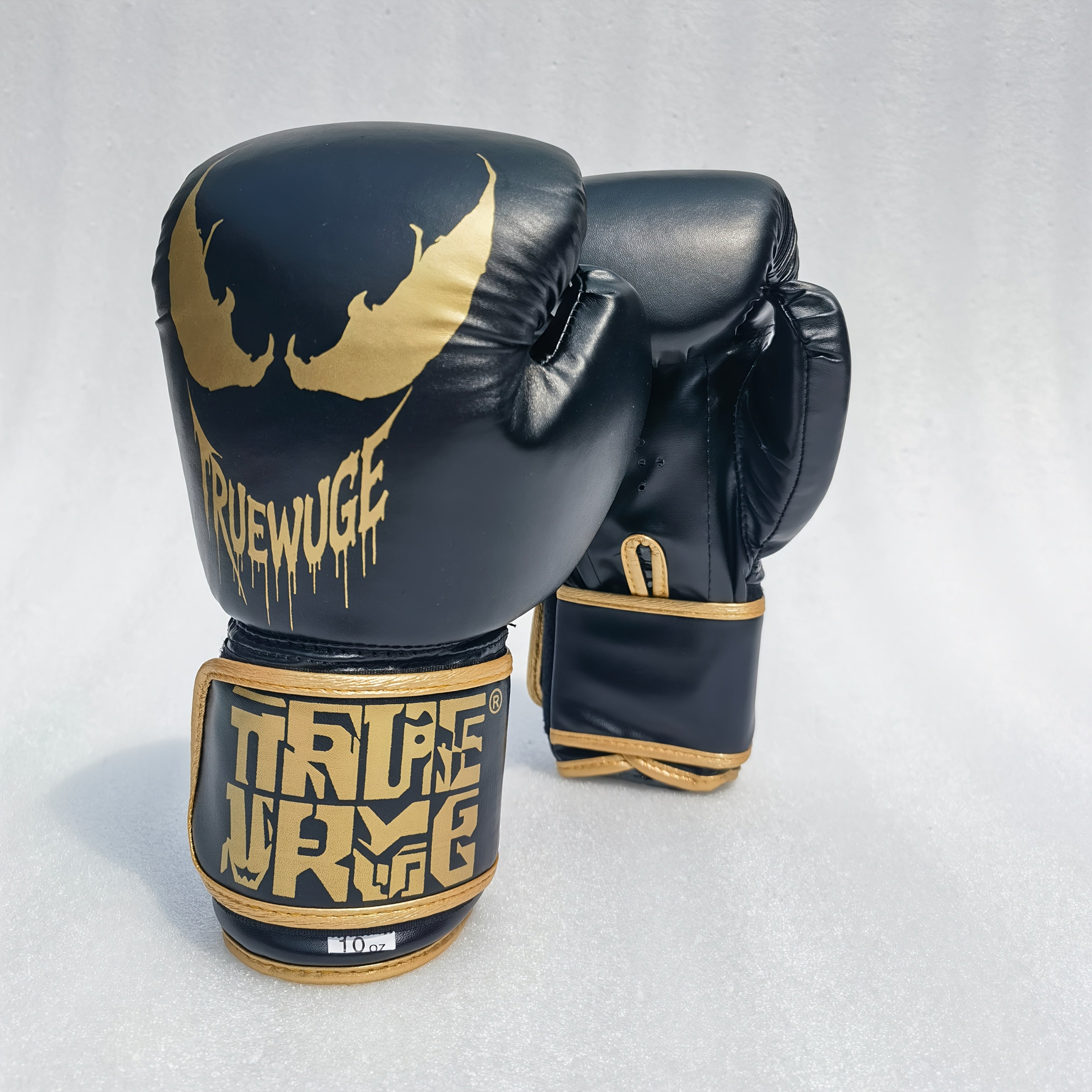 Paire de gants de boxe professionnels en PU ajustables, durables, conçus pour l’entraînement fitness et la pratique de sports de combat à domicile.