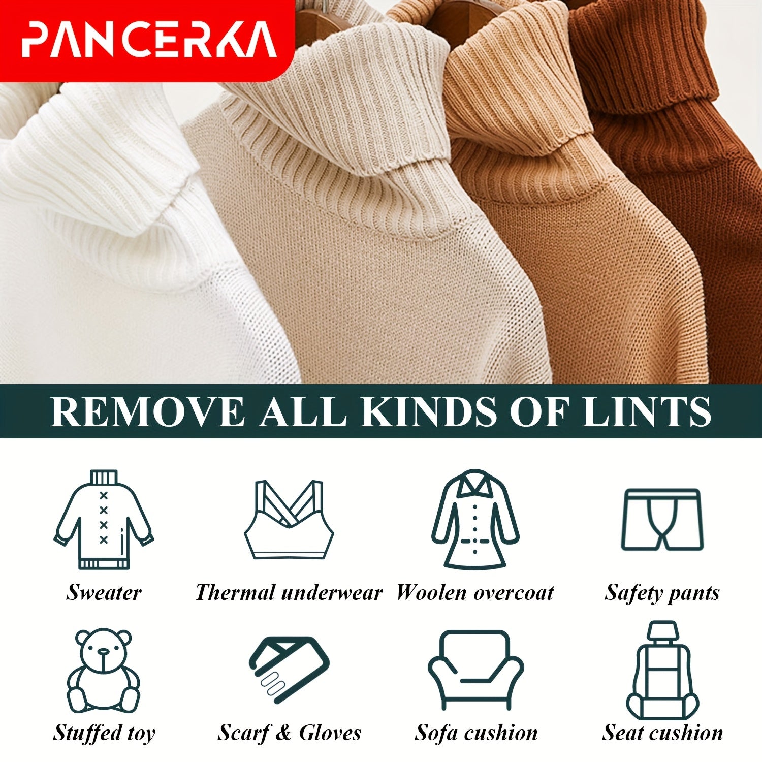 Pince à tissus PANCERKA portable USB, lame à six lames et grille nid d’abeille, enlève bouloches et peluches efficacement à domicile.