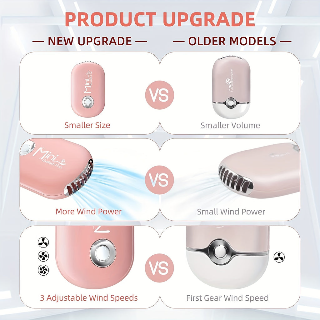 Sèche-cils portable AORAEM, 3 vitesses, autonomie 4-5h, idéal extensions de cils et maquillage, design compact pour usage pratique.