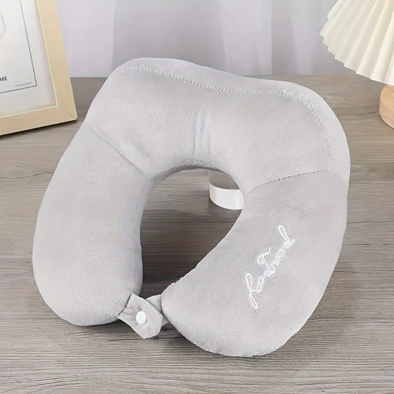 Coussin de voyage en U, soutien cervical moyen-ferme, portable, lavable, confortable pour sommeil côté/dos, voiture, avion ou domicile.