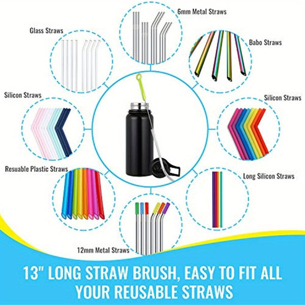 5pcs Bottle Cleaning Brush Set - Long Handle Bottle Cleaner for Washing Narrow Neck Beer Bottles, Durable Plastic Material, Ideal for Kitchen &amp; Outdoor Use, Kitchen Cleaning Essentials|Ergonomic Brush|Flexible Cleaning Tool,