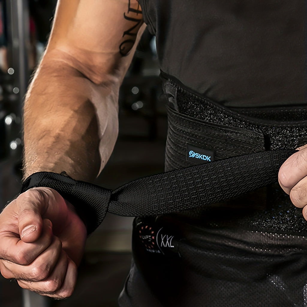 1 Pair SKDK Weight Lifting Wrist Straps with Extra Hand Grips - Breathable Mesh Gym Wrist Wraps for Deadlifts, Strength Training & Bodybuilding - Mixed Colors (Black/Blue/Pink/Red/Grey), Bodybuilding Essentials | Adjustable W