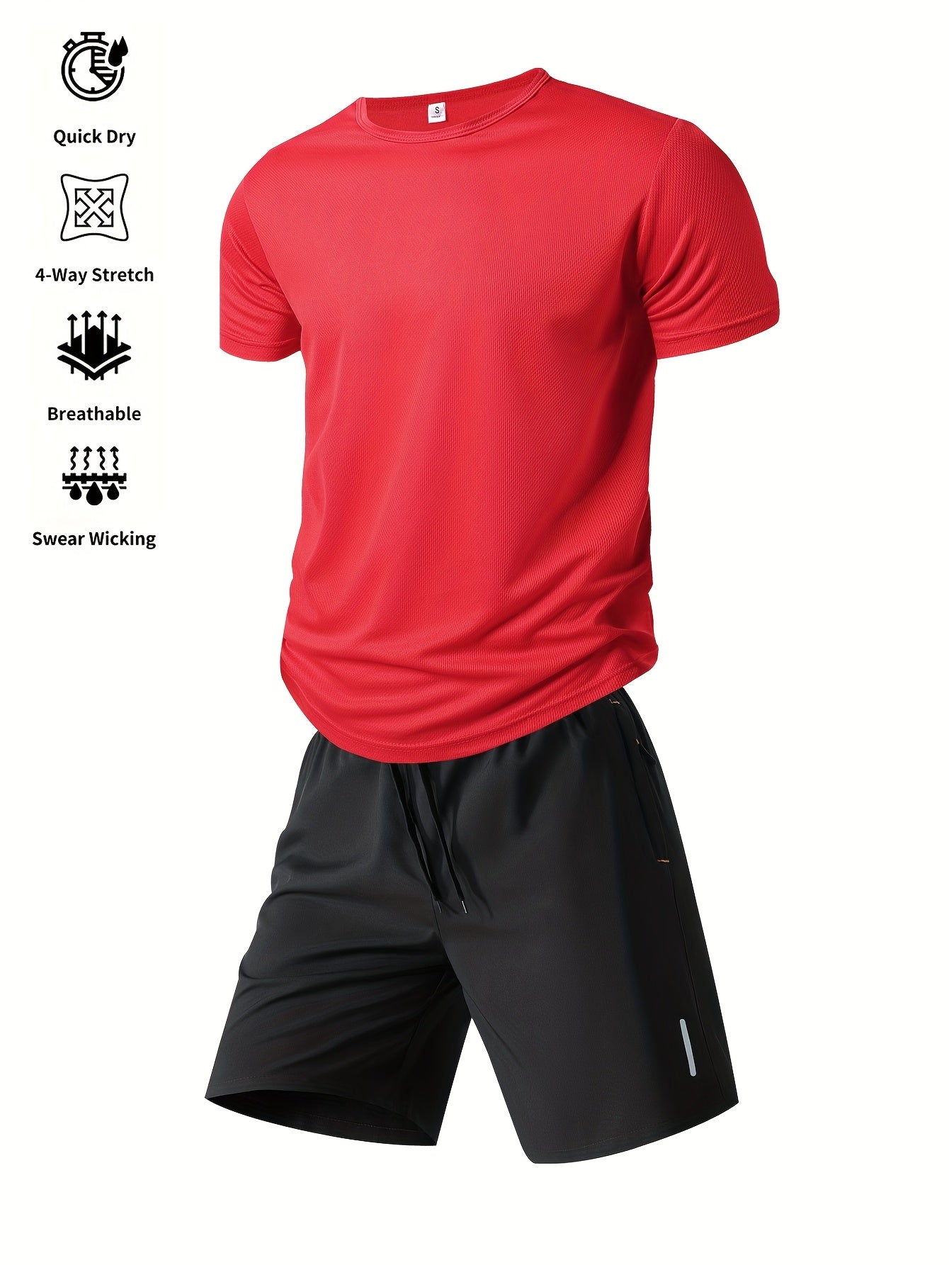 Ensemble sportif homme été, deux pièces, léger et respirant, parfait pour fitness, course, entraînement et loisirs actifs.