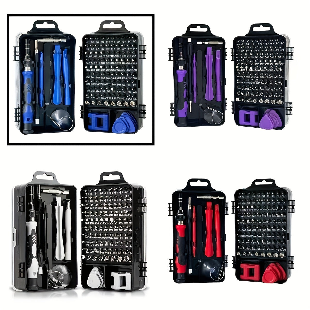 Set tournevis 115-en-1, magnétique et haute dureté, outils multifonctions, embouts uniques, idéal pour démontage et réparation.