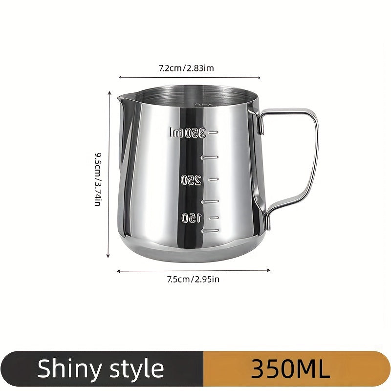 Stainless Steel Milk Frothing Pitcher with Measurement Marks - Perfect for Latte Art &amp; Coffee Decorations, Ideal for Home and Commercial Use