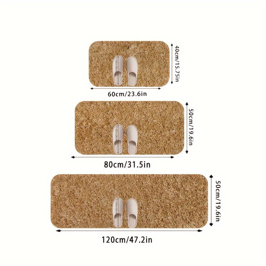 1pc Quick-Dry Bath Mat - Non-Slip Bathroom Mat with Geometric Pattern, Machine Washable Bath Mat, Soft Cushioned Floor Mat for Shower, Kitchen, Laundry, Bedroom - Beige/Neutral Colors, Durable Polyester Bathroom Decor, Bath M