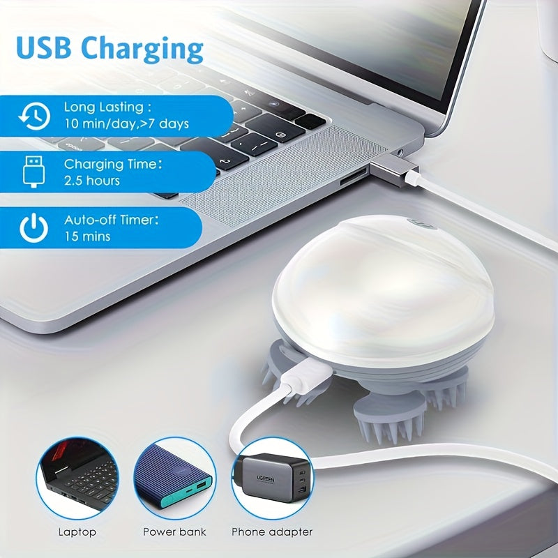 1 Handheld Pet Massager, Suitable for Dogs and Cats - Electric Cat & Dog Scratcher Tool with USB Charging Headrest/Back Itch Reliever to Soothe Tension in Muscles, Compact Massager, Lightweight Gadget, Durable Plastic, Sturdy