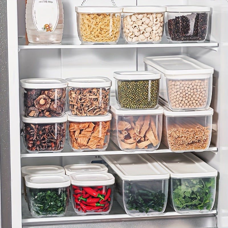 Set de 8 Boîtes à Épices Empilables : PP alimentaire, couvercles hermétiques, pots amovibles, idéal épices, herbes et condiments, cuisine et camping.