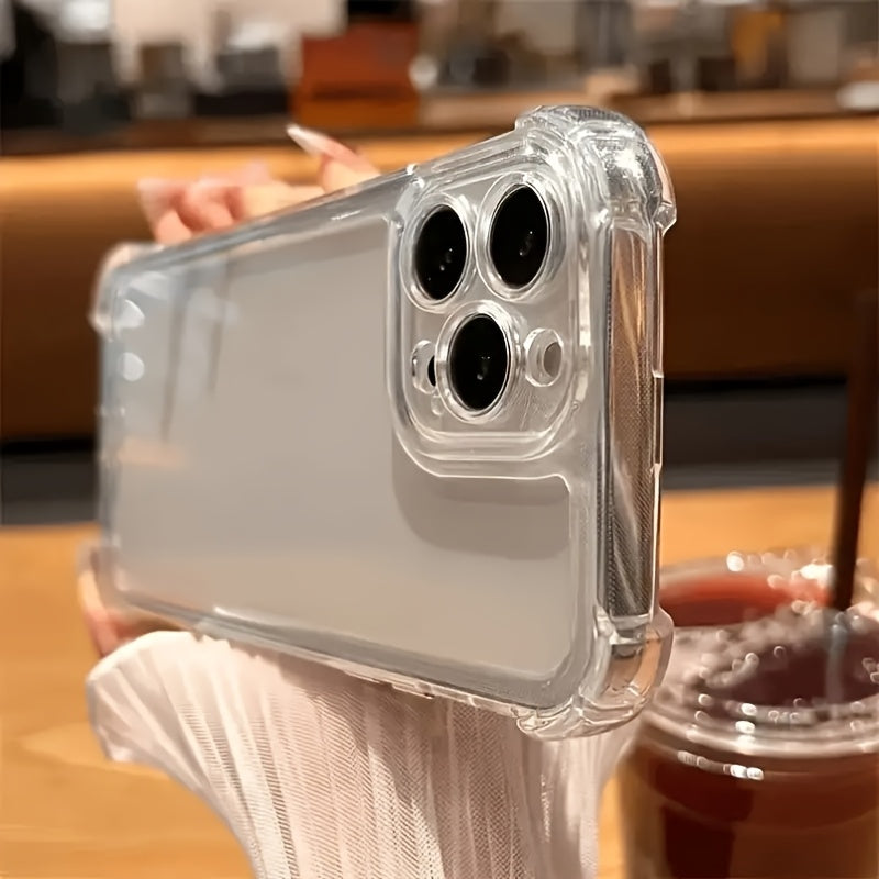 Coque Bumper Transparente Anti-Choc Haut de Gamme : Protection TPU claire, résistante aux chocs, compatible iPhone 7 à 16 Pro Max.