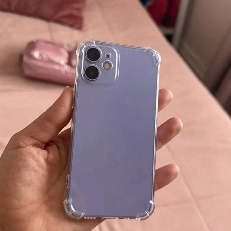 Coque Bumper Transparente Anti-Choc Haut de Gamme : Protection TPU claire, résistante aux chocs, compatible iPhone 7 à 16 Pro Max.