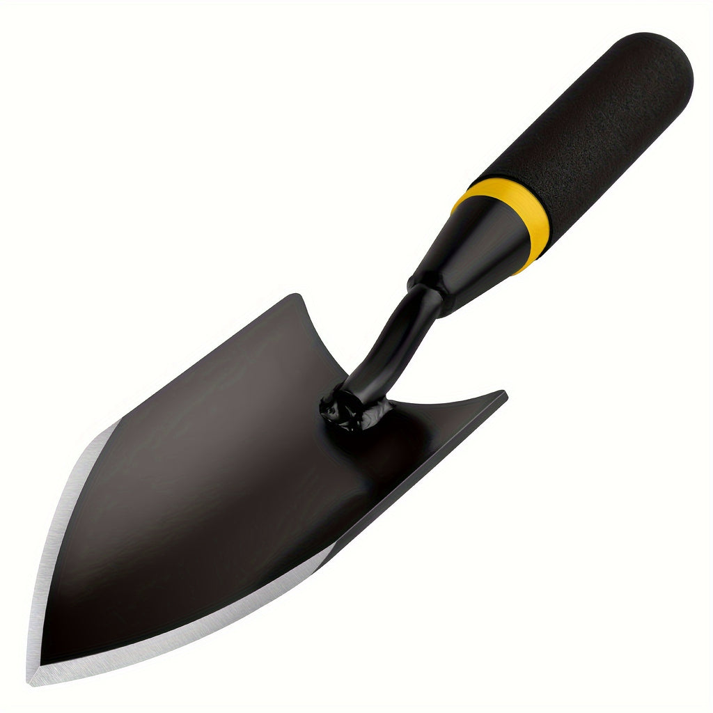 Pelle de jardin en acier carbone robuste Poignée ergonomique en caoutchouc, idéale pour planter, creuser et transplanter, outil durable pour jardinage et entretien des sols.