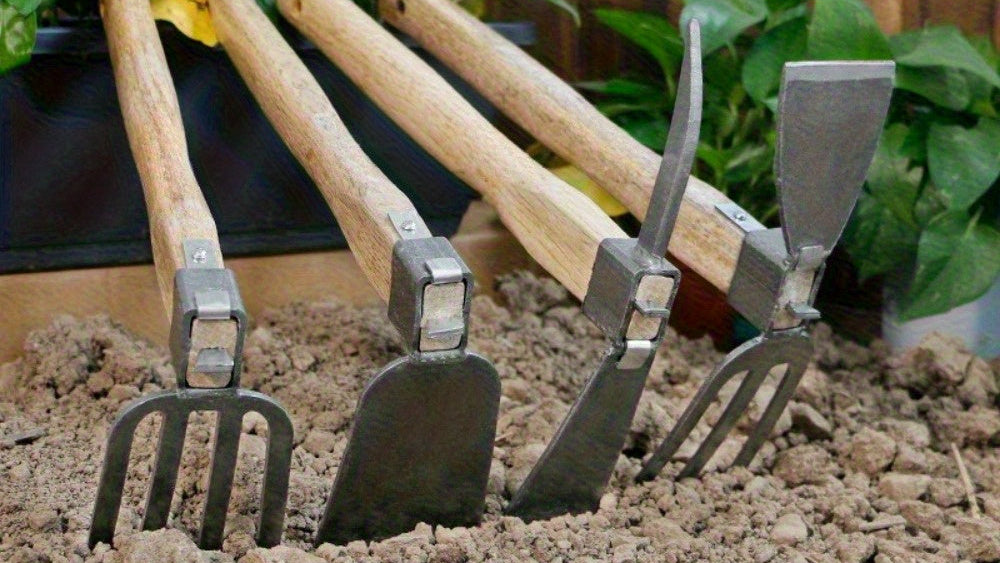 13.78-Inch Dual-Sided Garden Hoe | Durable Cast Iron Hoe with Ergonomic Non-Slip Handle | Floral Planting &amp; Vegetable Weeding Tool | Heavy-Duty Home Gardening Tool Set