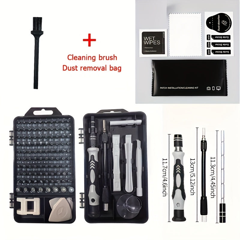 Kit 115 pièces VVIA, tournevis de précision multi-usage pour téléphones, montres et appareils électroniques, compact pour entretien et démontage.