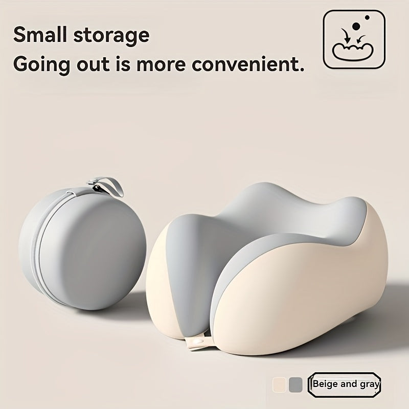 Portable Neck Pillow for Travel &amp;amp; Home Use – Ergonomic Cervical Support, Compact &amp;amp; Easy Storage, Comfortable Sleep, Ideal for Desk, Car, &amp;amp; Long Flights, Slow Rebound, Machine Washable Cover, Lightweight And Portable Travel