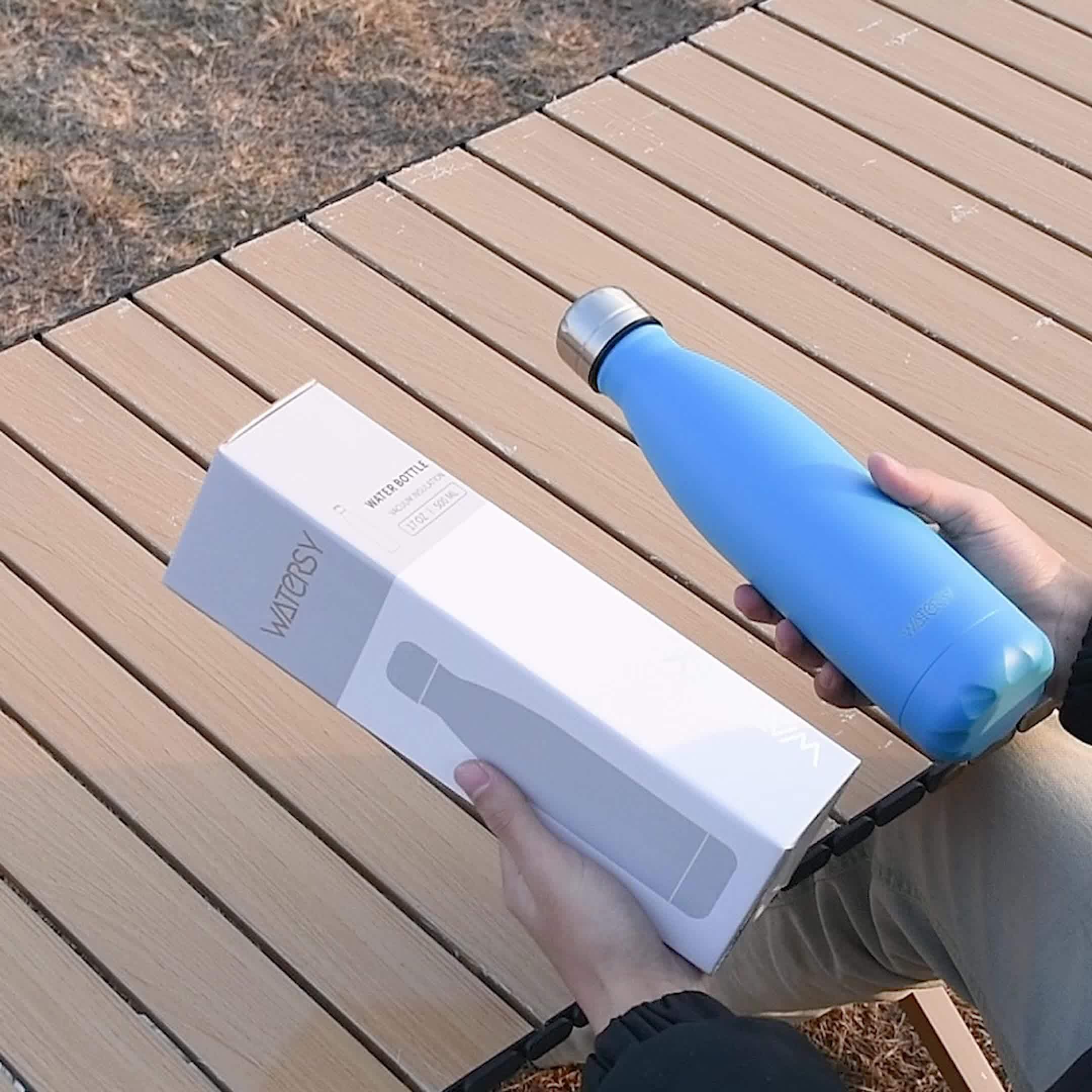 1pcs WATERSY 500ml/17oz Stainless Steel Drinking Bottle - Travel Thermal Flask - BPA-Free - Water Bottle, Stainless Steel Drinking Bottle - 24 Hours Cold &amp; 12 Hours Warm - Leak-Proof - Thermal Sport Bottles, 2 sealing rings a