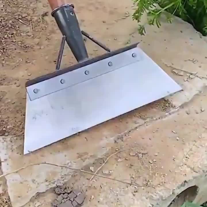 مجرفة حديقة متعددة الوظائف، مجرفة مسطحة فولاذية شديدة التحمل مع مشط بستنة لإزالة الأعشاب الضارة، وحواف العشب، والحفر، وإزالة الجليد، أداة خارجية