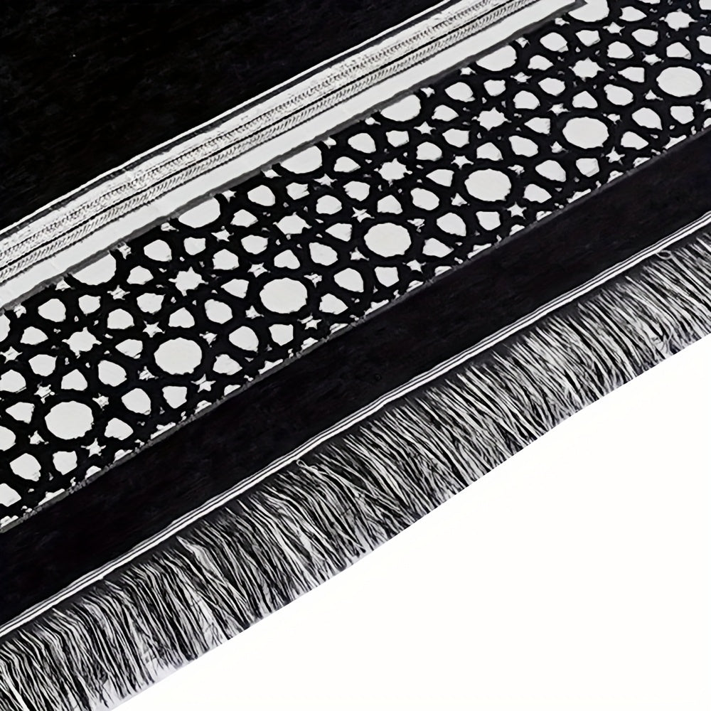 Set Ramadan 3 pièces : tapis de prière portable 70×110 cm, 99 perles Tasbih, kufi homme, léger et pratique pour voyages.