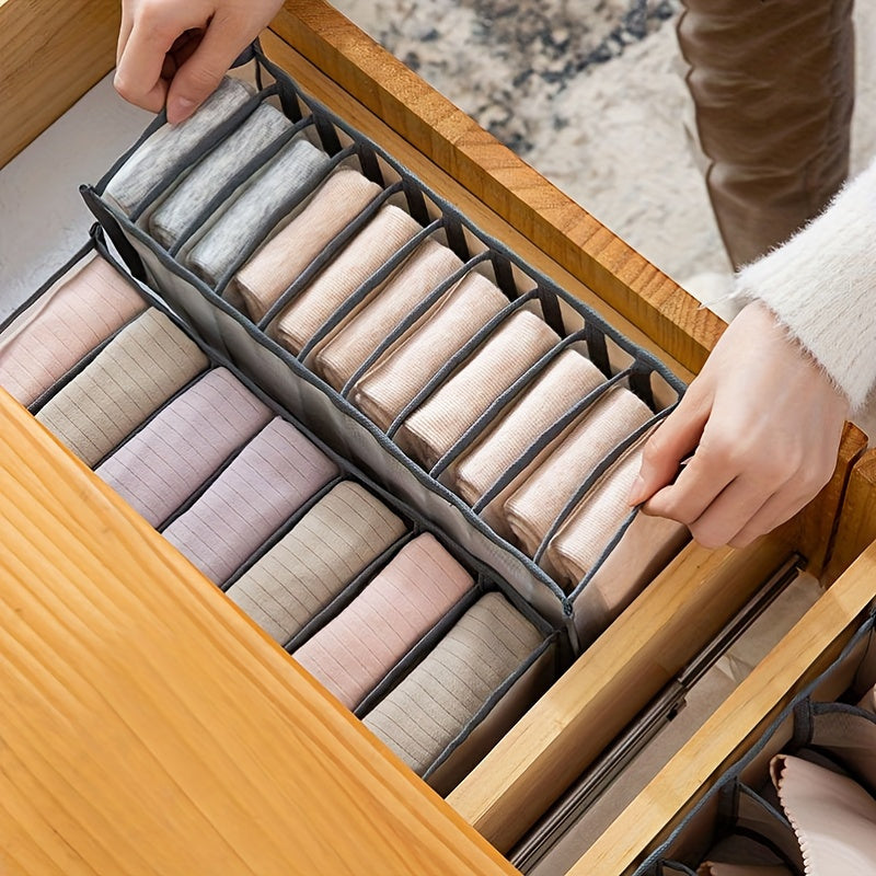 11 Grid Sock Underwear Storage Box: Transparent Mesh Closet Organizer for Household Underwear, Socks, Scarves, Ties - PVC Material