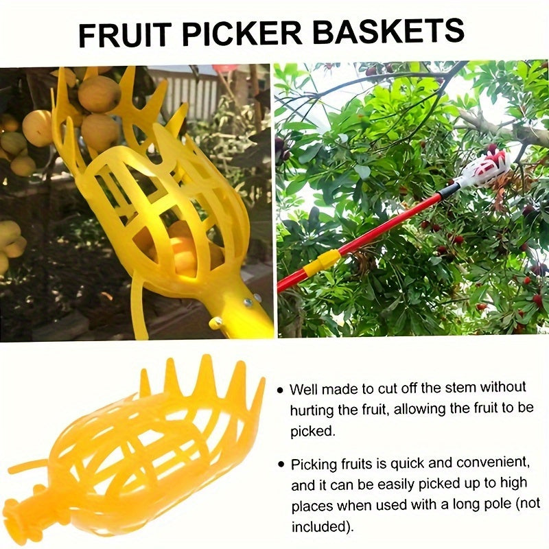 Heavy-Duty Fruit Picker Tool with Lightweight Design - Efficient Harvesting for Orchards, Farms, Gardens - Durable Construction, Easy to Use Gardening Equipment for Apples, Cherries, Peaches, Tomatoes - Ideal for Home &amp; Like
