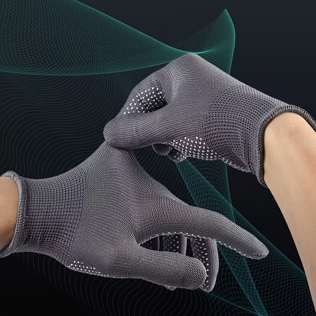 قفازات من النايلون المنقطة 40/20/10 قطع باللون الأسود مع نقاط بيضاء، خفيفة الوزن، مناسبة لركوب الدراجات وصيد الأسماك والتخييم وصيد الأسماك في الهواء الطلق - سهلة الارتداء ذات شبكة قابلة للتنفس - للجنسين