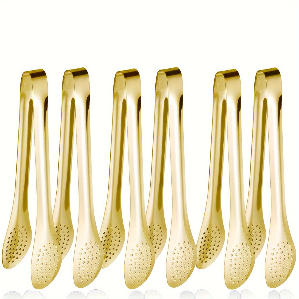 Lot de 6 pinces en acier inoxydable (17,78‑30,48 cm), résistantes à la chaleur et lave-vaisselle, idéales salades, BBQ, pâtes, fruits et buffet.