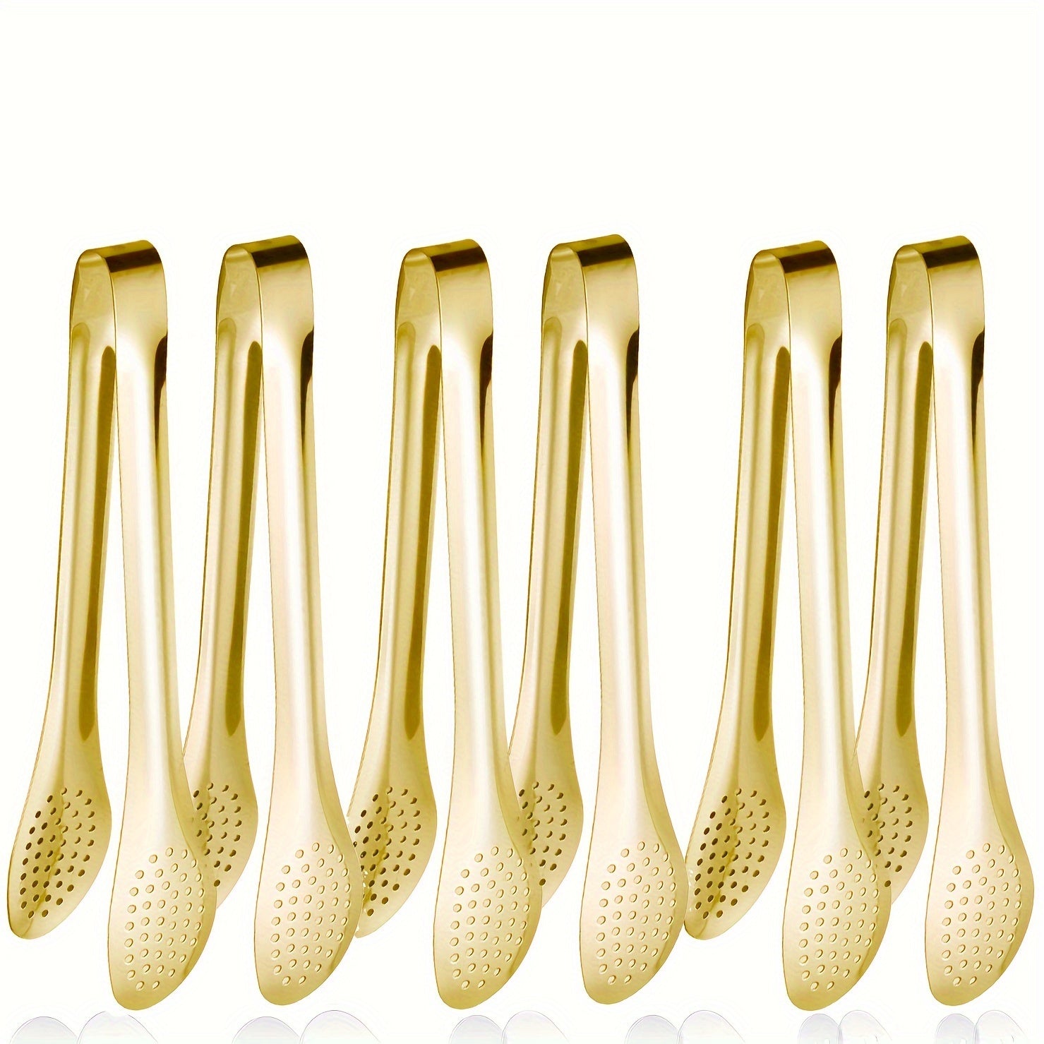 Lot de 6 pinces en acier inoxydable (17,78‑30,48 cm), résistantes à la chaleur et lave-vaisselle, idéales salades, BBQ, pâtes, fruits et buffet.