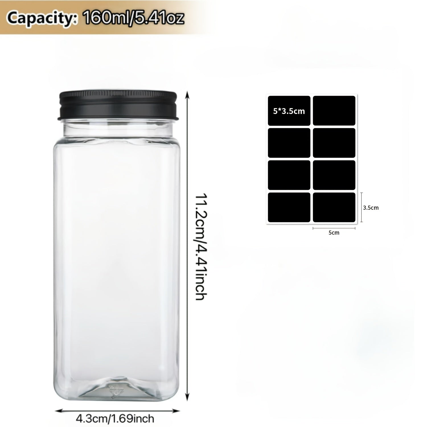 12/24pcs, Spice Jar Set, Plastic Spice Jar with Silvery Metal Lid, 160Ml Kitchen Seasoning Container, Kitchen Storage Bottle, Spice Jar with Lid And Label, Kitchen Supplies