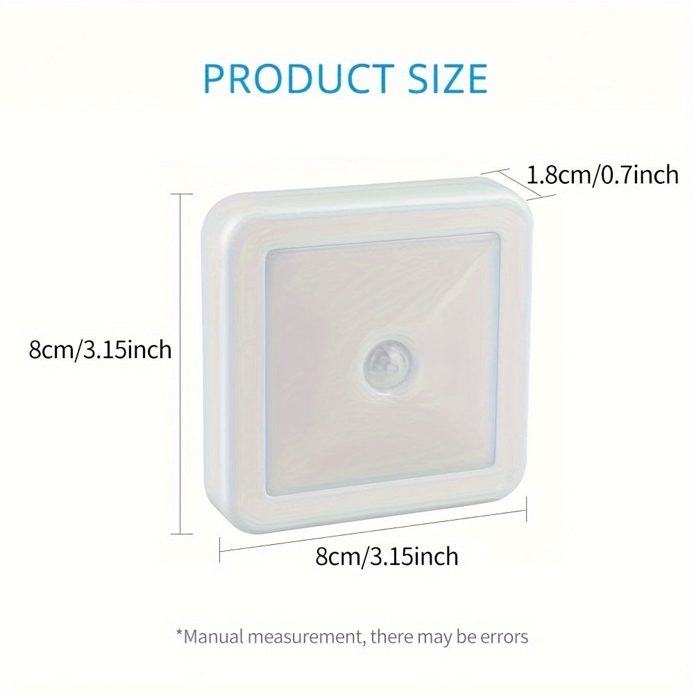 Veilleuse LED à capteur de mouvement PIR Éclairage intelligent pour salle de bain, couloir, escalier ou placard, activation automatique, fixation murale, sans batterie.