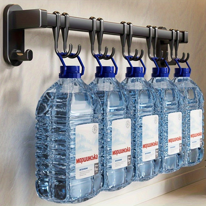 Étagère cuisine en acier carbone : organise baguettes, couteaux et épices. Installation facile avec adhésif ou vis, durable et stable.