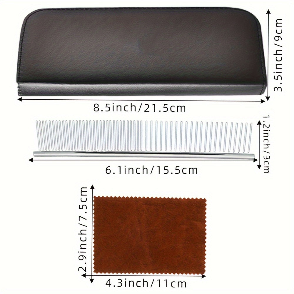 Set de ciseaux de toilettage pour animaux 5-en-1. Ciseaux courbés et peigne, adaptés pour chiens et chats.