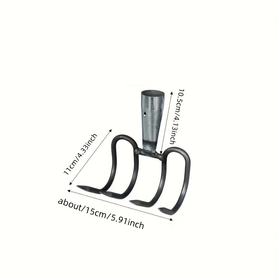 Multi-purpose heavy-duty steel rake, suitable for soil digging and tilling, land reclamation. Ideal for gardens, construction sites, and beach cleaning. Designed with durable metal for easy use in harsh conditions, it is a gar