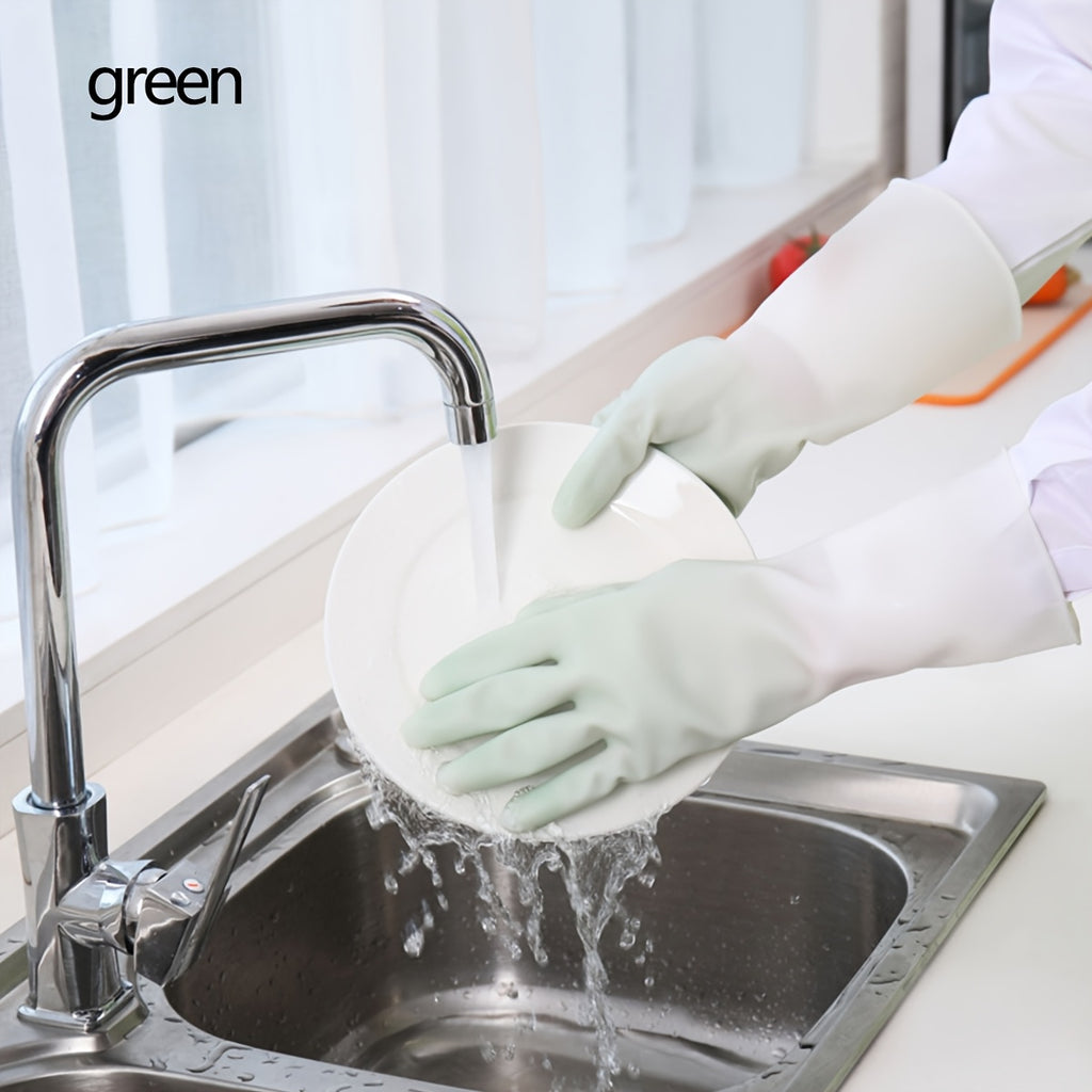 3pcs Waterproof Rubber Gloves for Kitchen, Bathroom &amp; Laundry - Durable PVC, Ambidextrous Dishwashing &amp; Cleaning Gloves in Light Blue, Pink, and White, Dishwashing Gloves|Pastel Colors|Durable Rubber Gloves, Dishwashing Glove