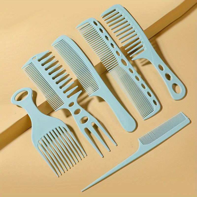 Set de 6 peignes anti-statiques, démêleurs portables, parfaits pour soins capillaires à domicile ou en salon de coiffure.