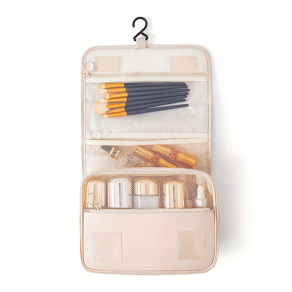 Large Capacity Travel Toiletry Organizer Bag - Heavy-Duty Twill Fabric Makeup Case with Hanging Hook, Zipper Closure, Spacious Interior for Women/Men, Gym, Business Trips - Lightweight &amp; Fade-Resistant Cosmetic Organizer, You